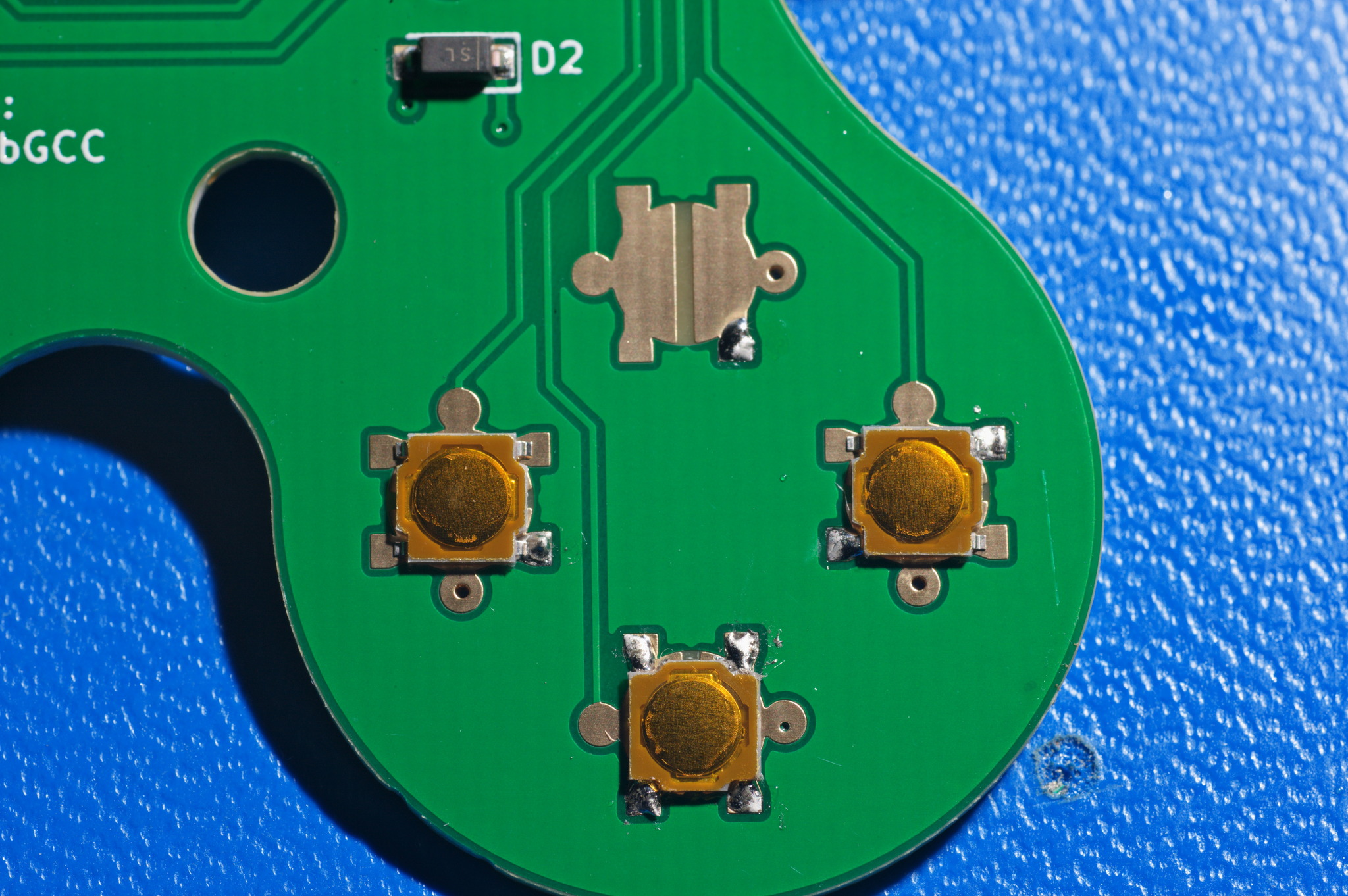 Dpad 3 switches placed, solder process